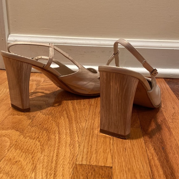 Giorgio Fabiano Leather Shiny Pink Slingback Heels - Picture 7 of 15